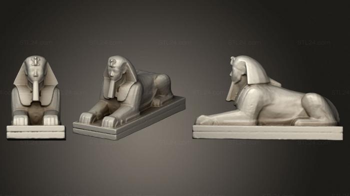 Египетские статуи и рельефы (Сфинкс, STKE_0100) 3D модель для ЧПУ станка